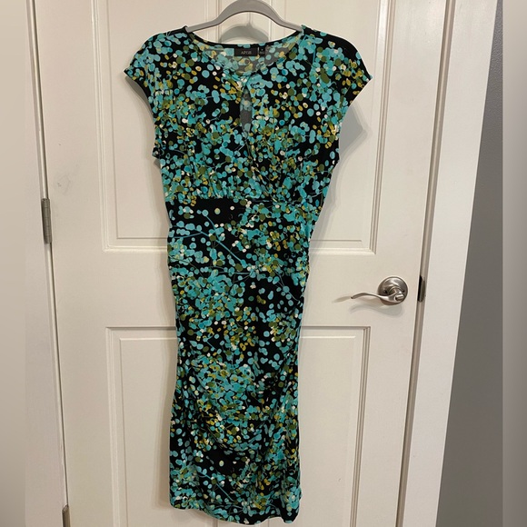 Apt 9 Black Floral Ruched Dress | Size Medium - Picture 2 of 8